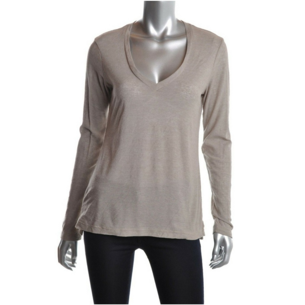 NEW James Perse Standard Beige Tee Long Sleeve